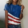 thumbnail image 4 of NIEWTR 3D American Flag Shirt USA Flag T-Shirt Patriotic Shirt Women's Graphic Tees(Dark Blue,XL), 4 of 5