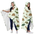 thumbnail image 2 of Wearable Blanket,Light Green Dinosaurs Plants Pattern Hooded Wearable Flannel Blanket for Adults & Teens,Winter Poncho Shawl Wrap Cape Cozy Anti-Pill,60"x80", 2 of 5