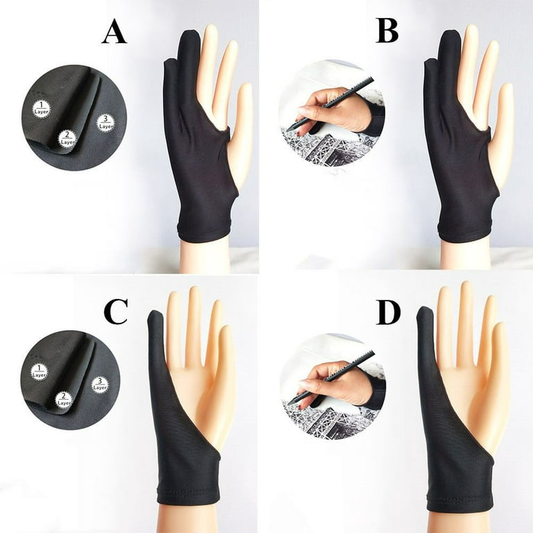 4/1pcs Drawing Glove Anti-touch Two-Fingers Gloves for IPad
