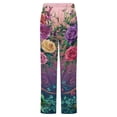 thumbnail image 6 of Exotic Floral Jungle Bloom Winter Female Pants Flannel High Waist Women Pants Lady Warm Straight Leg Plush Trousers, 6 of 7