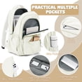 thumbnail image 5 of Cute Aesthetic Backpacks for College with USB Charge, Simple School Backpack for Teen High School Students, Medium Waterproof School Bag for Women Men with Pockets Casual Daypack Bookbag Beige, 5 of 8