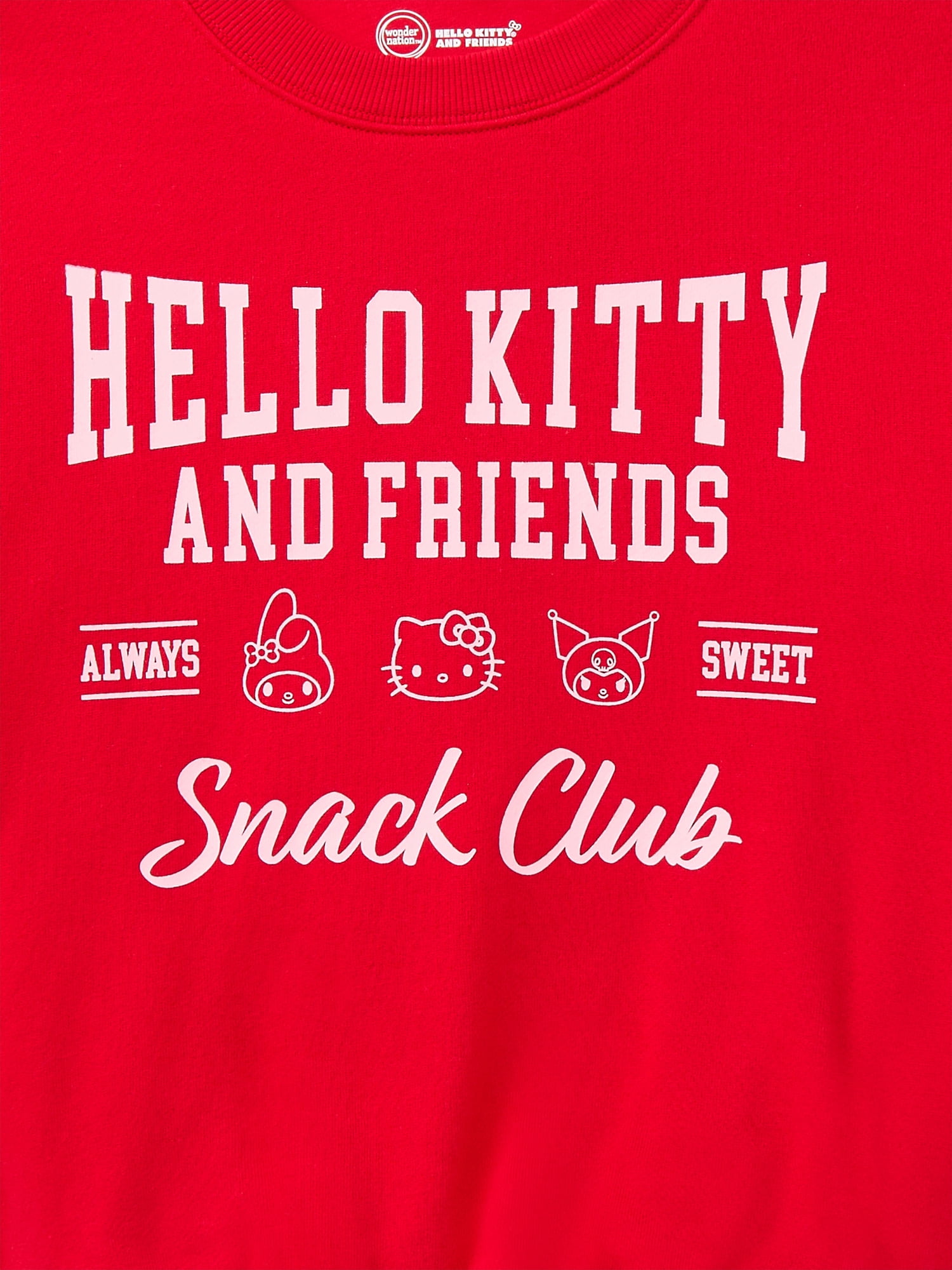 Wonder Nation Hello Kitty Girls Graphic Bubble Hem Top with Long Sleeves, Sizes 4-16