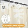 thumbnail image 2 of Beige Floral Shower Curtain Set Cute Dasiy Bathroom Curtain, Washable Waterproof Fabric Modern Farmhouse Shower Curtain with 6 Hooks, Colorful Flower Small Stall Shower Curtains 36x72 inch, 2 of 6