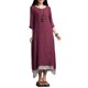 thumbnail image 1 of Nuevo Vestido Vintage Femenino Dobladillo Irregular Hem Casual Boho Suelto Largo Maxi Vestidos Tomshoo Borgoña XXXXL, 1 of 7