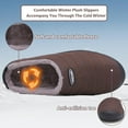 thumbnail image 2 of Winter Slippers for Men Women Warm Slip on House Slippers with Plush Lining Indoor Outdoor Anti-Skid Shoes, 2 of 7