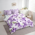 thumbnail image 3 of Manfei Purple Blossoms 7-Piece Twin Bedding Sets for Kids Children,Spring Graden Bedding Comforter Set,Chic Floral Flowers Breathable Sheet Sets,Microfiber Bedroom Decor,Reversible, 3 of 8