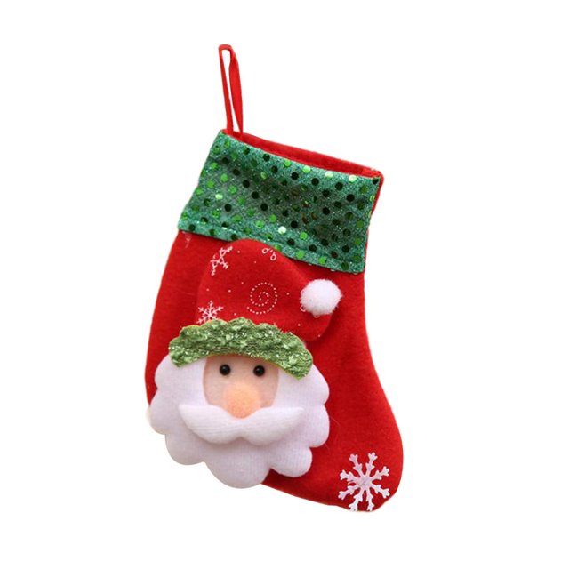 Medias de Navidad Decoraciones de medias de Navidad de lentejuelas no tejidas - Oso, 16x8cm Papá Noel BLESIY medias navideñas personalizadas