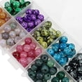 thumbnail image 5 of PEACNNG Crackle Glass Beads 200 Pcs Natural Colorful Chakra Glass Beads Mixed Split Glass Round Loose Beads for Jewellery Making Home Decor and Other Craft Products - 8mm, 5 of 5