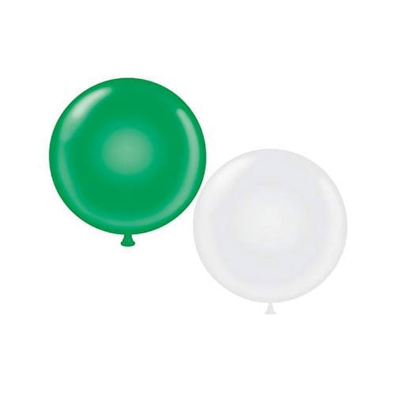 72 inch Giant Latex Balloons - Qty 2 - (1) Green (1) White