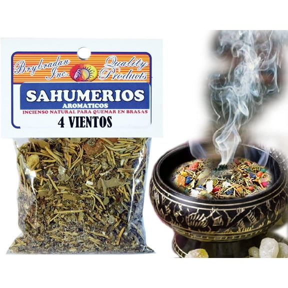 3  4 Winds 4 VIENTOS Incense Mix SAHUMERIO ESPIRITUAL DE HIERBAS to Burn Over Charcoal