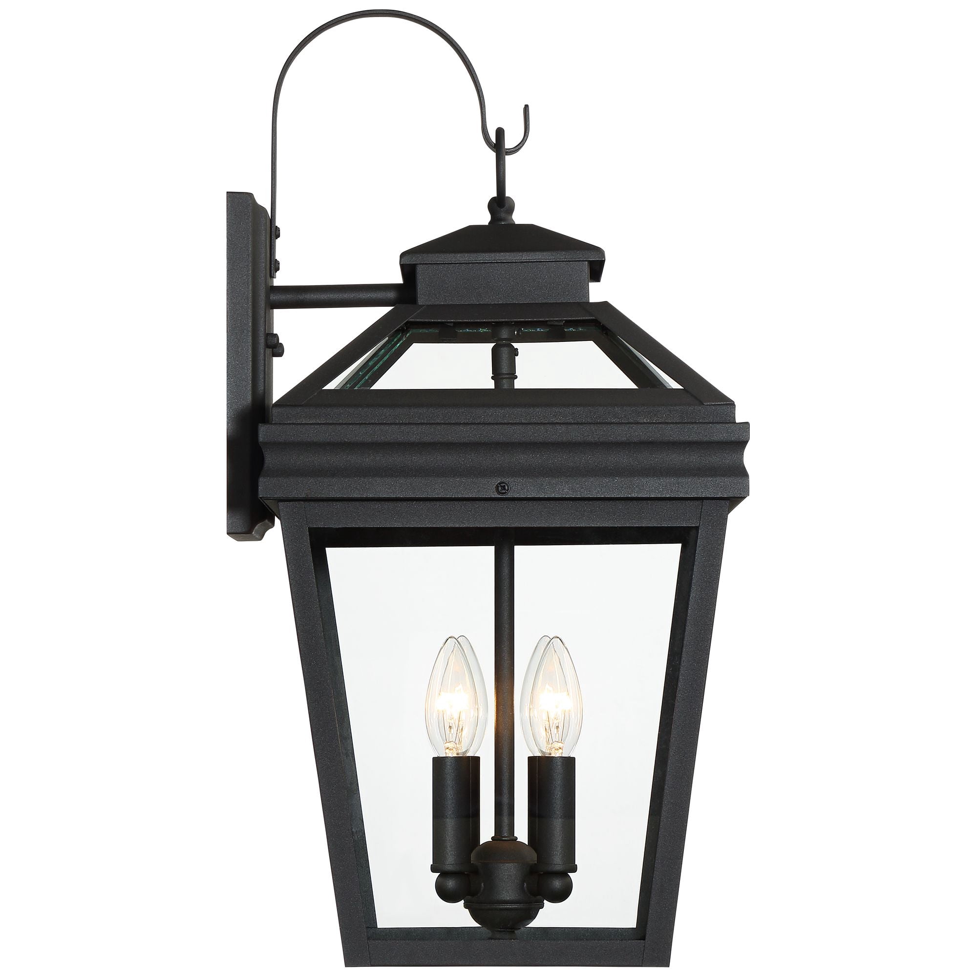 John Timberland Stratton Street Mission Outdoor Wall Light Fixture Textured Black Lantern 22" Clear Glass for Post Exterior Barn Deck House Porch Yard