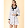 thumbnail image 2 of INSPIRE CHIC Robe Chemise à Manches Longues Contrastées avec Col Peter Pan à Pois pour Femmes, 2 of 6