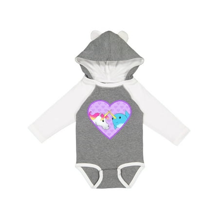 

Inktastic Unicorn and narwhal cute couple Boys or Girls Long Sleeve Baby Bodysuit