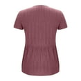 thumbnail image 5 of Posijego Maternity Short Sleeve Tops for Women Crewneck Ruffled Knit Pullover Sweater Cozy Soft Shirts, 5 of 8