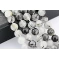 thumbnail image 2 of K-KED Black Tourmalinated Quartz Smooth Round Beads 6mm 8mm 10mm 15" Strand-8 mm, 2 of 6