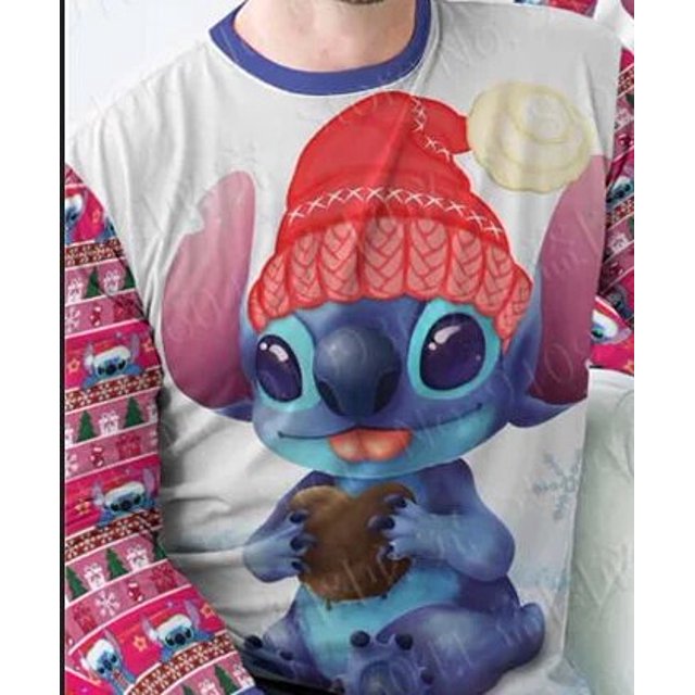 Disney-traje de pijama de punto de Navidad para padres e hijos, traje de pijama feo de alta calidad con estampado 3D de talla estadounidense, 2022