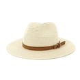 thumbnail image 2 of XIAOCHA Women's Wide Brim Fedora Hat Adjustable Hat Band Sun Protection Ladies Summer Panama Hat,Beige, 2 of 2