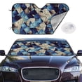 thumbnail image 2 of Uemuo Abstract Blue Squares Pattern Accordion Car Windshield Sun Shade, Foldable Reflective Sun Visor for Car, Reflector Windshield Sunshade-Small, 2 of 7