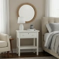 thumbnail image 5 of Dtwnek Wood Beside Table End Table with 1 Bottom Shelf, 1 Drawer Nightstand for Living Room, Bedroom, White, 5 of 10