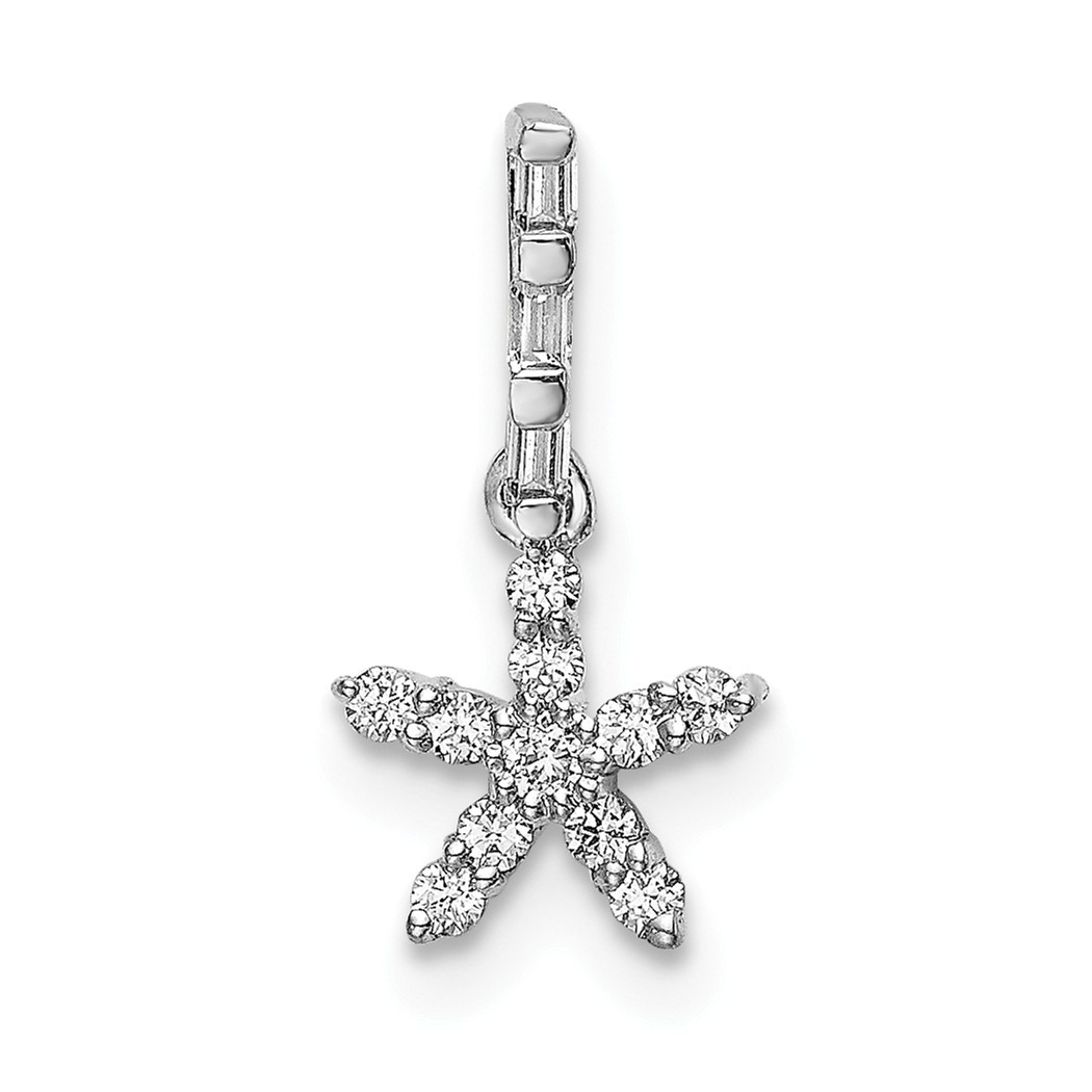 Jewelry 14k White Gold Diamond Star Pendant Necklace Jewelry Gifts for Women .4 Grams .10