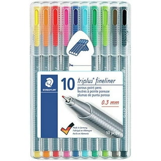 Staedtler Triplus Fineliner Pens, .3mm, Metal Clad Tip, 20-Pack, Assorted  (334SB20BK)