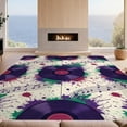 thumbnail image 2 of Design&I 5'x7' Washable Area Rug Sleek Flatweave Pet Friendly & Non-Slip Vinyl Music Mosaic Vibrant Abstract Splatter Paint Record Retro Refined for Small Living Room, Bedroom, 2 of 7