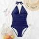thumbnail image 3 of Conjuntos de bikini Tirantes finos Traje de baño Control de barriga para mujer (Azul marino XL) FLhrweasw Para estrenar, 3 of 8