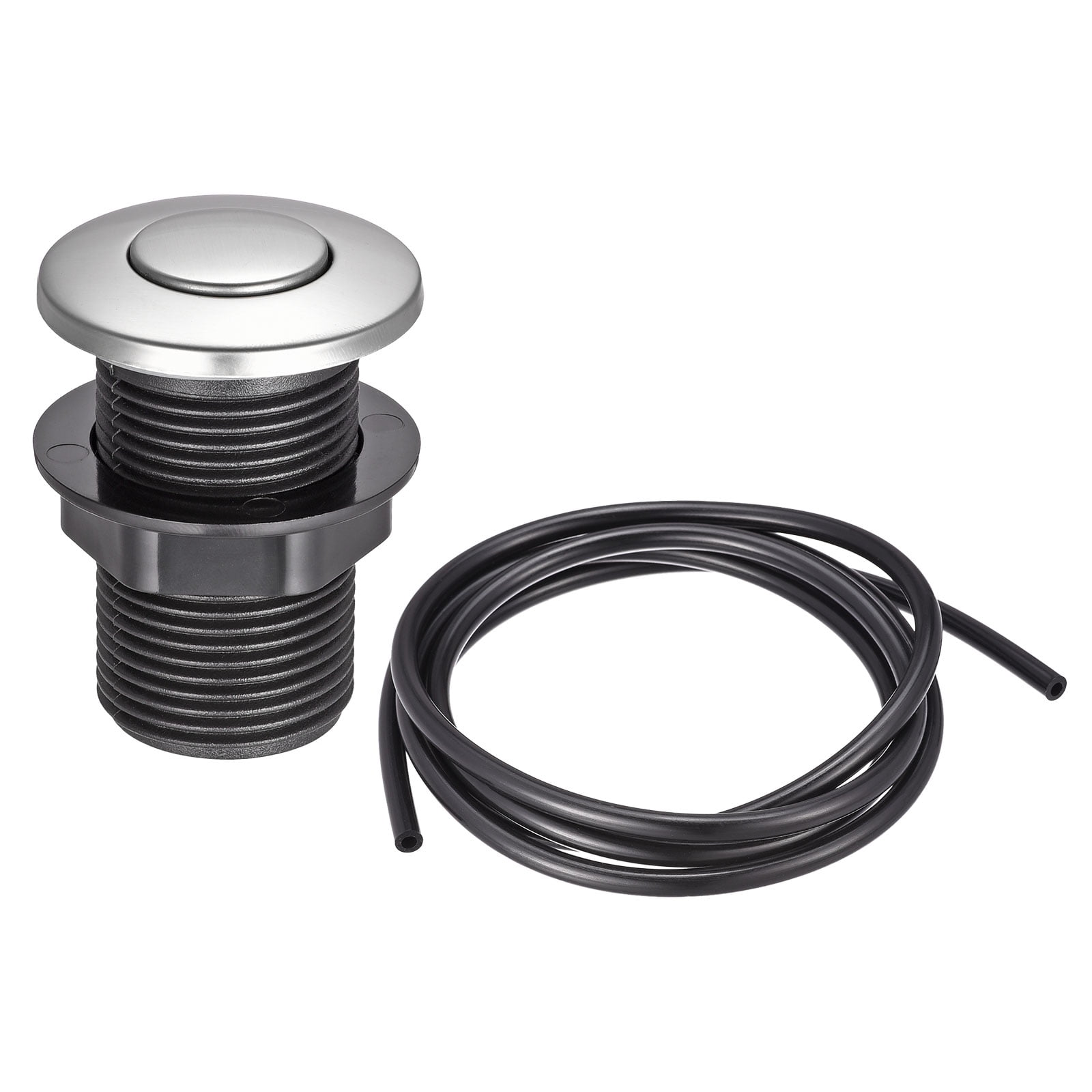 Uxcell 32mm Dia Garbage Disposal Air Switch Button 304 Stainless Steel for Sink Top Waste Disposer with Air Hose