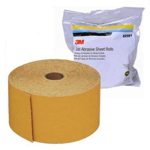 (P320, 110cm x 7cm, Or) - 3M 2591 3M Rouleau de Feuilles de Sable Doré Stikit 2-3/4 x 45 yards - P320 Grain