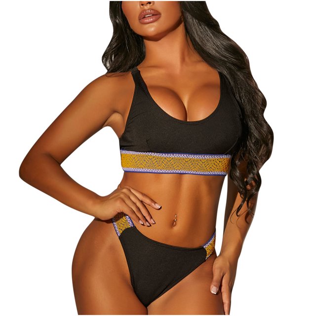 Cómodo traje de baño de dos piezas con estampado de bikini elegante para mujer Traje de baño Traje de baño Conjunto de ropa de playa OAVQHLG3B Store lin121212