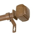 thumbnail image 3 of 1" Dia Faux Wood Curtain Rod 120-170 inch with Aalam Finials - Chestnut, 3 of 3