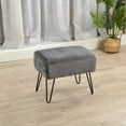 thumbnail image 2 of Home Soft Things Solid Faux Fur Ottoman - Grey Flannel - 19" x 13" x 17", 2 of 7