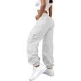 thumbnail image 5 of Sweatpants Women Cargo Pants for Women High Waisted Hiking Pants Baggy Stretchy Wide Leg Streetwear with 6, 5 of 6