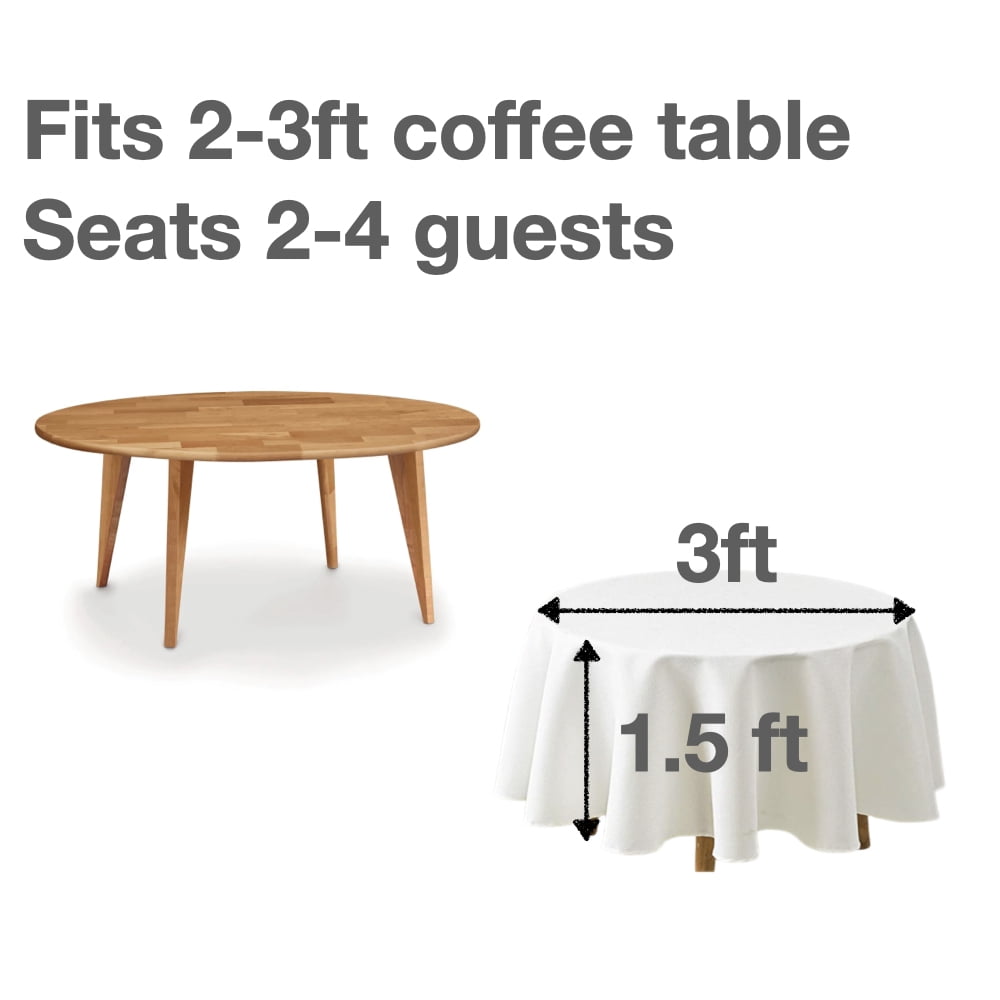 Urby 1pcs White Round Tablecloth Linen for Coffee, Cocktail Table,72inch