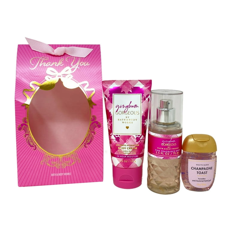 Bath & Body Works Gingham Gorgeous - Thank You Mini Gift Bag Trio Set - Body Cream, Fragrance Mist and PocketBac Sanitizer Hand Gel with a Himalayan Bath & Body Works Gingham Gorgeous - Thank You Mini Gift Bag Trio Set - Body Cream, Fragrance Mist and PocketBac Sanitizer Hand Gel with a Himalayan