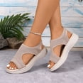 thumbnail image 4 of Women's Soft Sole Orthopedic Sandals, Lightweight Casual Open Toe Sport Sandals Women Summer Dressy Comfortable Platform Wedge Breathable Slip On Walking Tennis Shoes, 44, 4 of 6