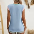 thumbnail image 7 of CYRBOKO Tank Tops for Women, Soft Knitted Crew Neck Summer Sleeveless top Blue Size XL, 7 of 7