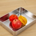thumbnail image 4 of TELOLY Small Litter Box,Stainless Steel Material Stainless Steel Cat Litter Box,Even Heat Distribution Metal Litter Box,26*20*5CM, 4 of 4