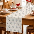 thumbnail image 5 of Bohemia Table Runner - 90 Inch Long Modern Abstarct Floral Flowers Boho Beige Cotton and Linen Blended Dress Scarves Farmhouse Table Runner for Kitchen Dining, Coffee Table, 13" x 90", 5 of 8