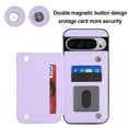 thumbnail image 6 of Dteck for Google Pixel 9 Pro XL Case PU Leather Wallet with Card Holder, Flip Cover Kickstand Magnetic Closure Shockproof Heavy Duty Hard Protective Case, Purple, 6 of 7