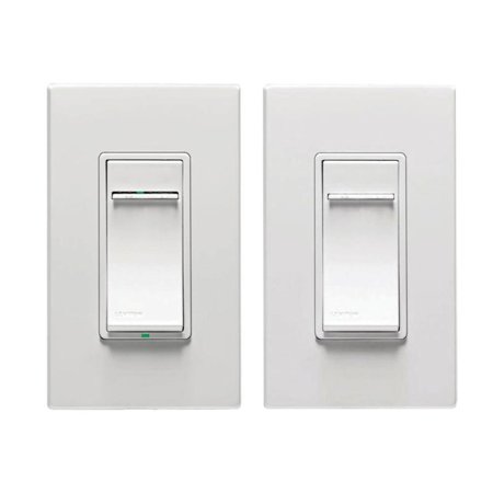 Led Locator Dimmer - Leviton VPDMK-C0W Vizia Plus 600-Watt Digital Dimmer and Remote Kit with Locator Light - White