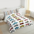 thumbnail image 3 of Manfei Traffic Vehicle Bedding Comforter Set,Kawaii Car Twin Comforter Sets,White Blue Red Bedding Set For Boys,Breathable Home Decor Reversible,2-Piece, 3 of 8