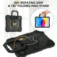 thumbnail image 3 of for iPad 10th Gen 10.9" 2022 with Pencil Holder/360° Rotating Kickstand/Grip Handle/Shoulder Strap Kids Girls Heavy Duty Protective 3-Layers Cover for iPad 10th Generation, Black+Black, 3 of 8