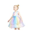 thumbnail image 4 of Girls Dress Multicolor Rainbow Bow Tie Butterfly Tulle Party Princess 7 Years, 4 of 7