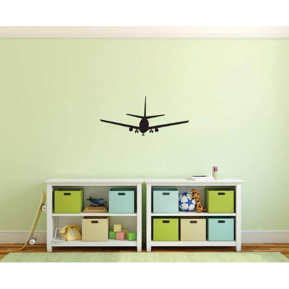 Custom Wall Decal Vinyl Sticker : Airplane Leaving Runway Bedroom Bathroom Living Room Mural : 8 X24" -