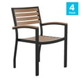 thumbnail image 3 of Flash Furniture Lark Collection Aluminum Teak Chairs - Set of 4 - Teak, 3 of 13