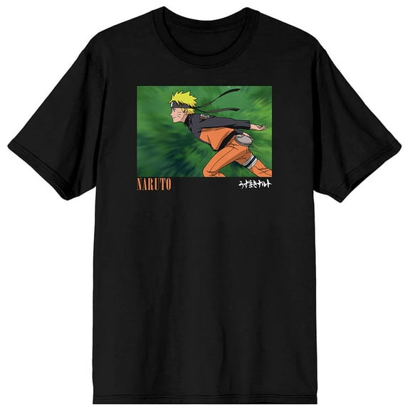 Naruto Running Character Black Graphic Tee-XS