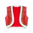 thumbnail image 3 of CHICTRY Kids Boys Girls Sequins Sleeveless Open Front Jacket Coat Christmas Elf Top Red 6, 3 of 5