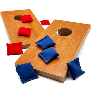 Eucatus Best Products and Gifts Mini Wood Tabletop Cornhole Set for Kids, 2 Pack, 10.5" x 5.25"