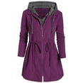 thumbnail image 2 of Skpblutn Women'S Jacket Coats Zipper Patchwork Winter Fly Hooded Space Plus Thick Cotton Purple Xxxxl, 2 of 7